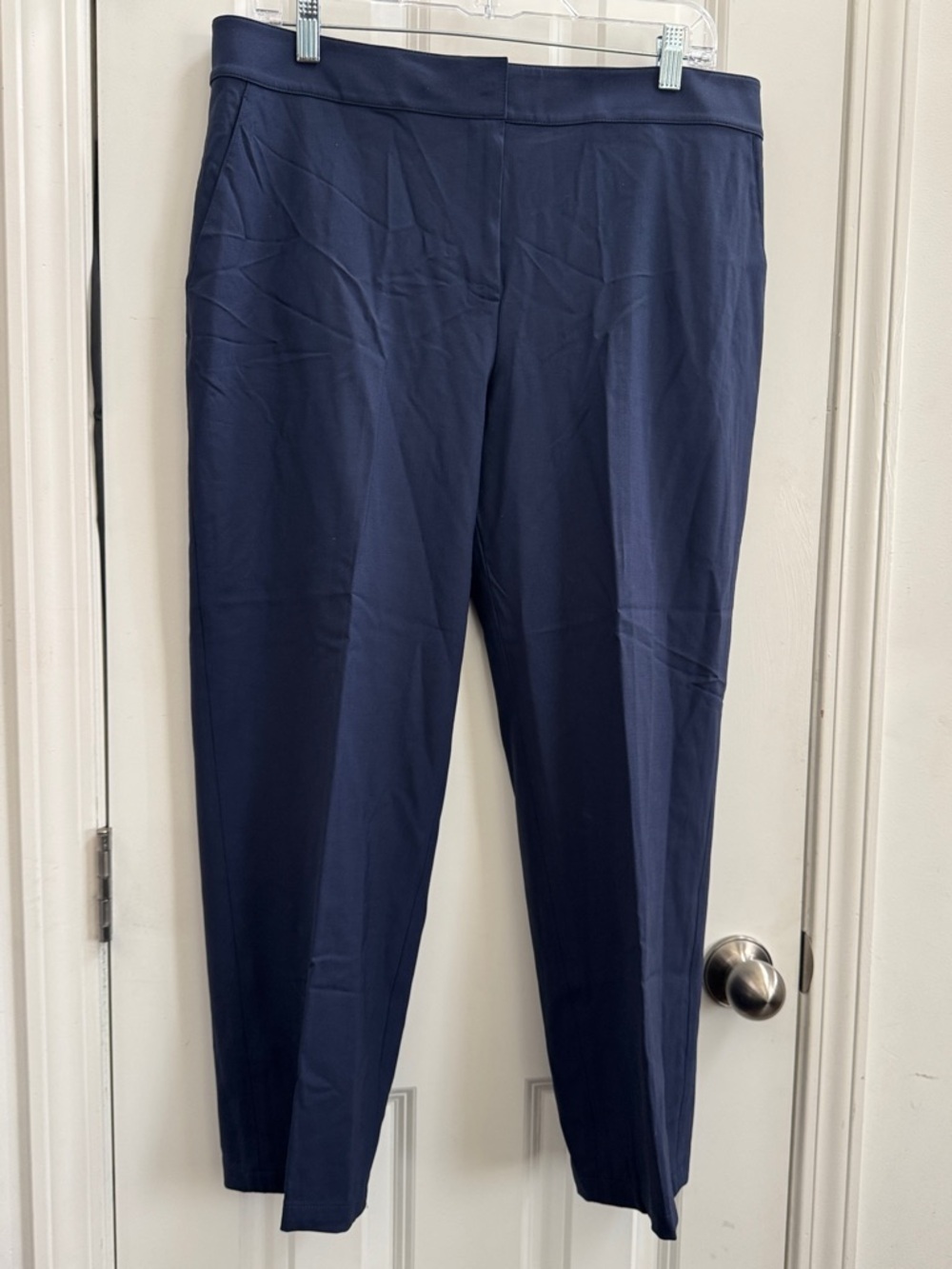 St. John Collection Navy Straight-Leg Emma Ankle Trousers